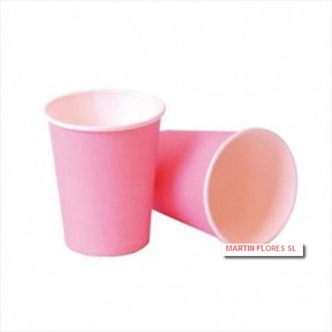 Vasos papel rosa claro 10u