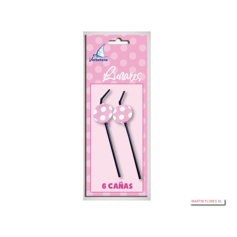 Cañitas lunares rosa