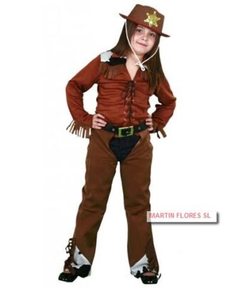 Disfraz vaquera marrón niña