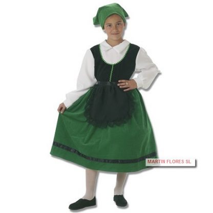 Disfraz pastora verde niña
