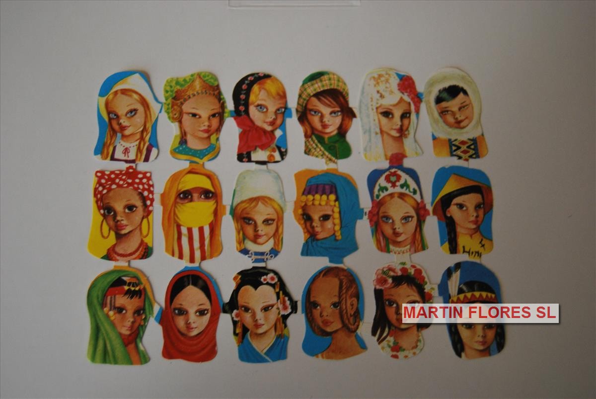 Cromos español pequeño chicas del mundo