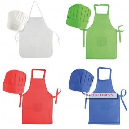 Delantal y gorro infantil