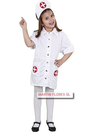 Disfraz bata enfermera niña
