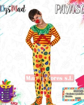 Disfraz payaso amarillo tirantes C