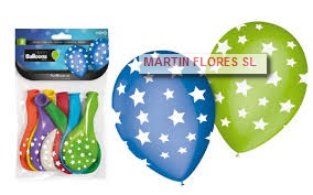 Globos estrellas colores 8u