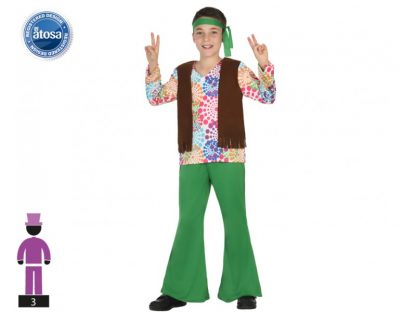 Disfraz hippie niño pantalón verde