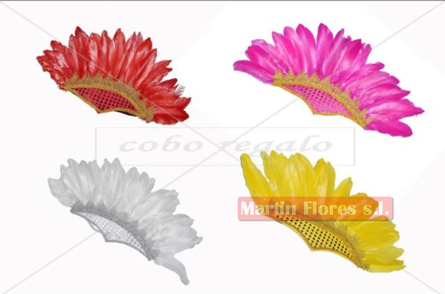 Tocado gorro plumas salsa