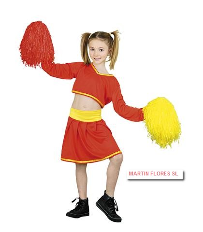 Disfraz animadora amarillo-rojo