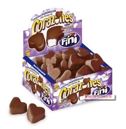 Corazón esponjita chocolate 75u