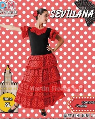 Disfraz flamenca negra roja