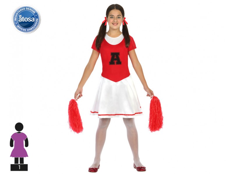 Disfraz de cheerleader adulta. Disfraz de animadora roja