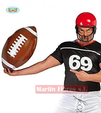 Balón rugby hinchable Perfecto para tu disfraz de futbol americano o jugador de rugby.