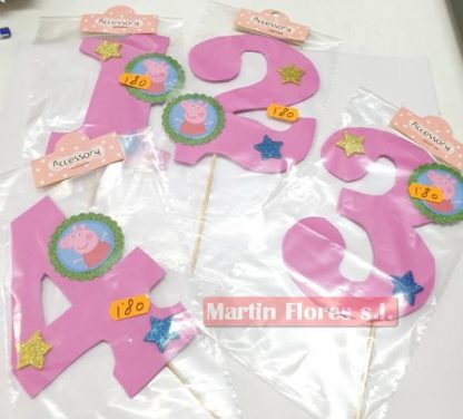 Letra decorativa 1u número tarta Peppa pig - Imagen 2