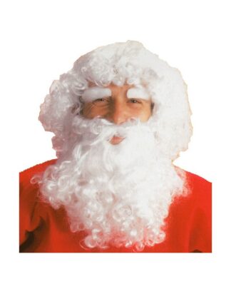 Peluca y barba blanca rizada, Papá Noel