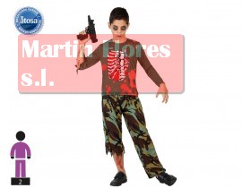 Disfraz militar sangriento infantil