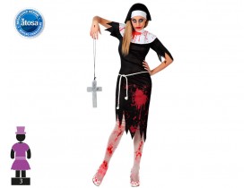 Disfraz monja zombi sangre mujer
