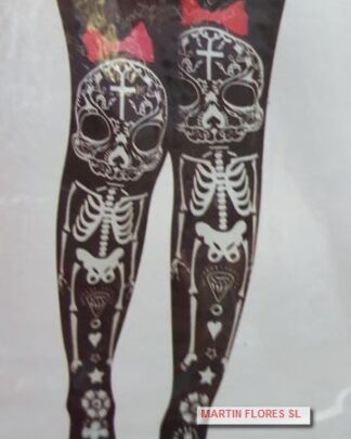 Medias huesos colores esqueleto moño