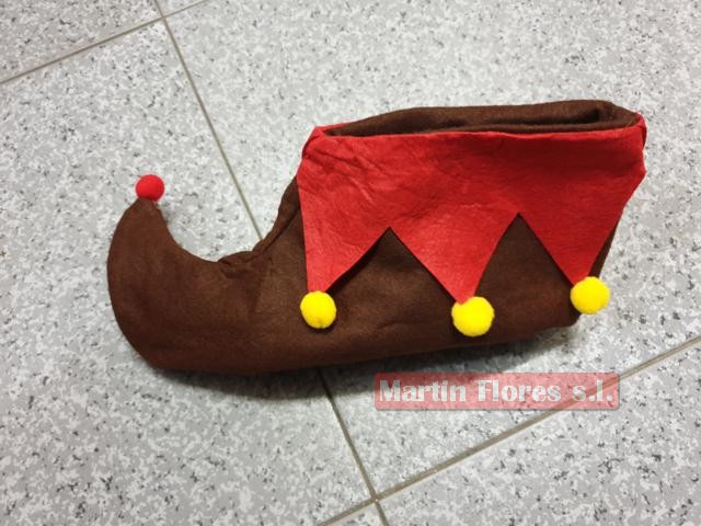 Cubre bota duende o elfo infantil marrón para disfraz Navidad en #sevilla