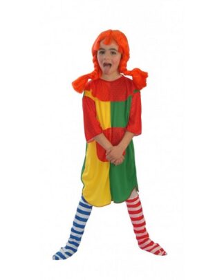 Disfraz niña pipi básico Disfraz infantil talla 7-9 niña pipi básico, perfecto para payasa o Pipi calzas largas