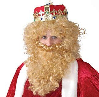 Peluca y barba rubia especial rey