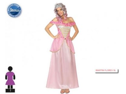 Disfraz princesa rosa mujer