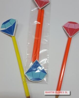 2 lápices con diamantes colores