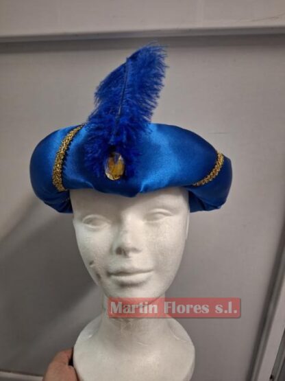 Turbante azul especial pluma