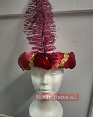 Turbante rojo especial pluma