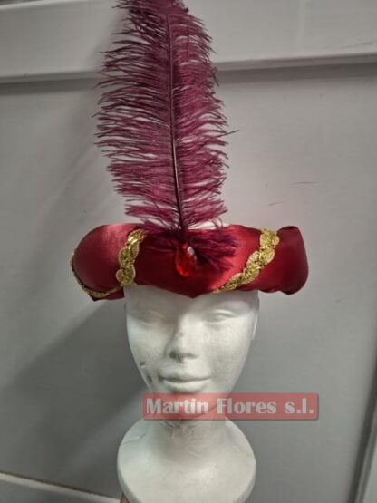 Turbante rojo especial pluma