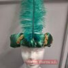 Turbante verde especial pluma