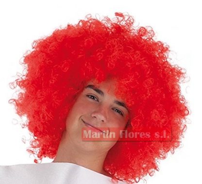 Peluca afro roja