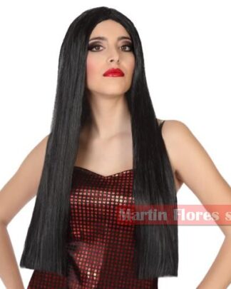 Peluca lisa negra sin flequillo