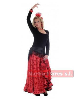Falda baile lunares rojo/negra