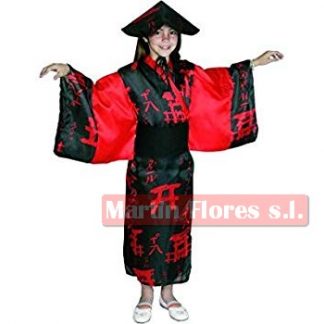 Disfraz china negro letras rojas