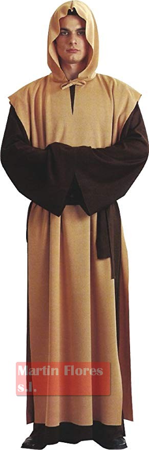 Disfraz monje fraile marrón crema