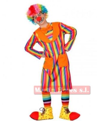 Disfraz payaso niño rayas multicolor