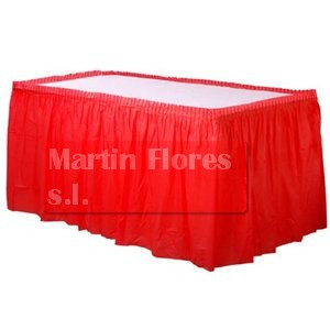 Faldón plisado plástico Rojo