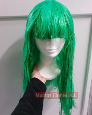 Peluca mechas metalizadas verde