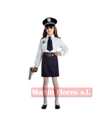 Disfraz policía niña falda azul