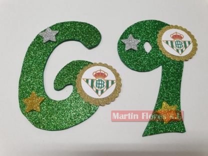 Figura decorativa 1u número tarta Betis - Imagen 2