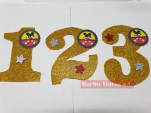 Número decoración tarta Mickey