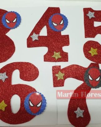 Número decoración tarta Spiderman