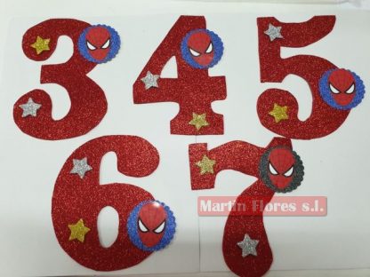 Número decoración tarta Spiderman