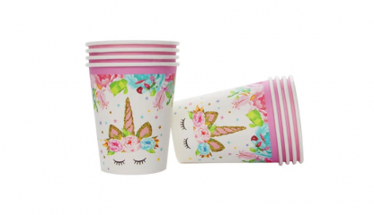 Vaso unicornio flores 8u