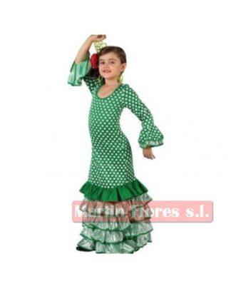 Disfraz flamenca verde niña