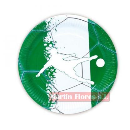 Platos verde y blanco fútbol 8u