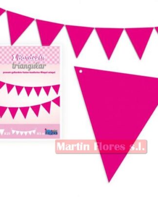 Banderín triángulos rosa fucsia