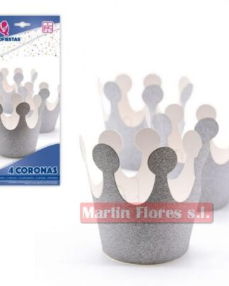 Pack mini corona brillo plateada