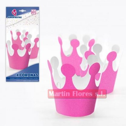 Pack mini corona brillo rosa