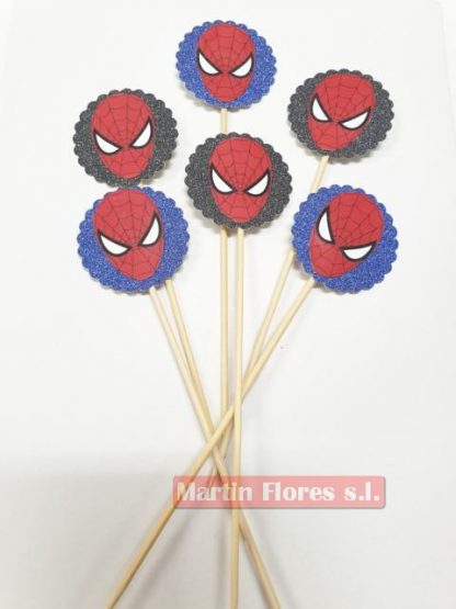 Brocheta decoración 6u spiderman - Imagen 2